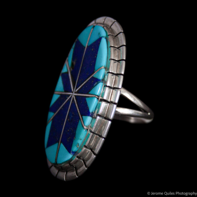 Lapis Turquoise Inlay Ring - Image 3
