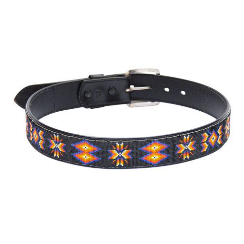 Leather Belt Traditional Beadwork