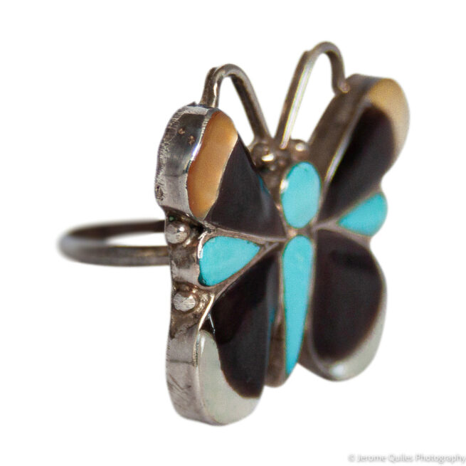 Bague Amérindienne Papillon Zuni – Image 2