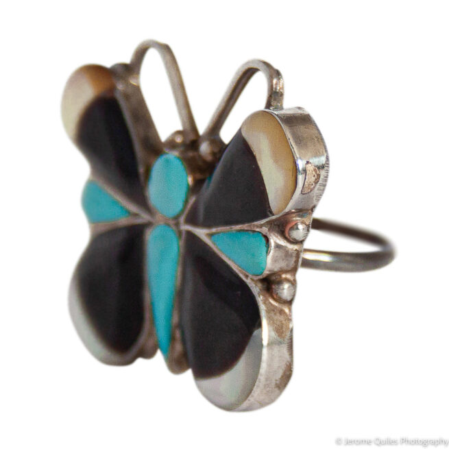 Bague Amérindienne Papillon Zuni – Image 3