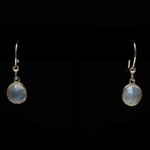 Small Gold Moonstone Drop Earrings