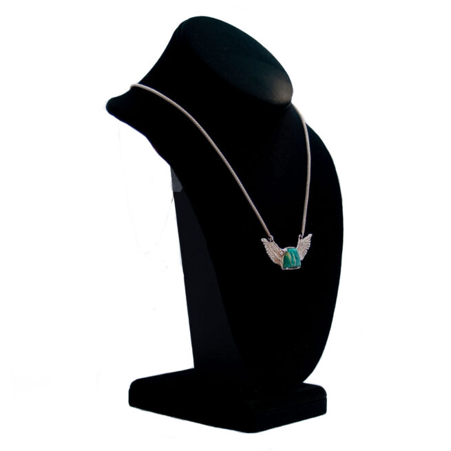 Amazonite Silver Winged Necklace - Image 4