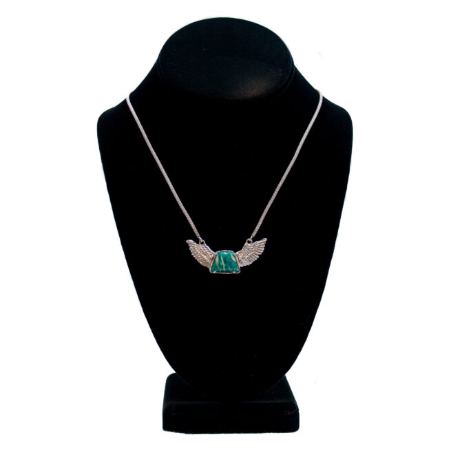 Amazonite Silver Winged Necklace - Image 3