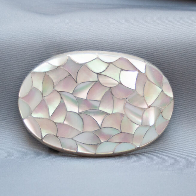 Edison Laurenda Bobelu Pearl Fish Scale Belt Buckle