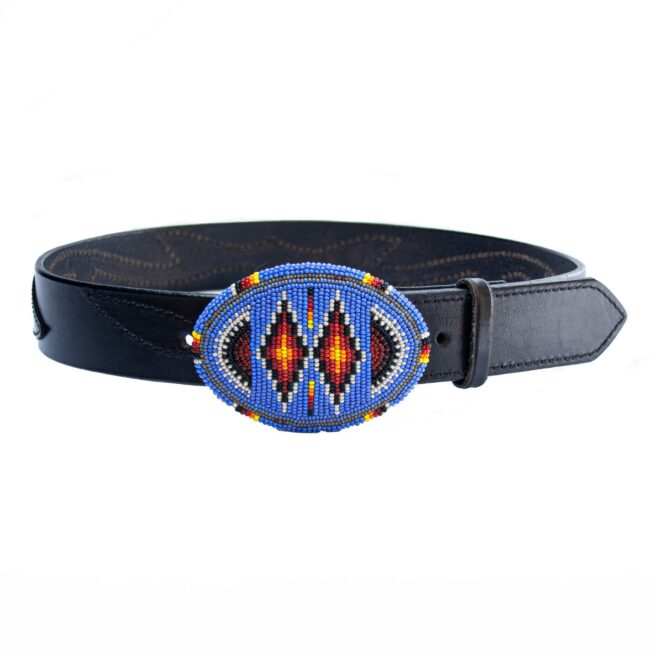 Boucle de Ceinture Perlage Bleu – Image 3