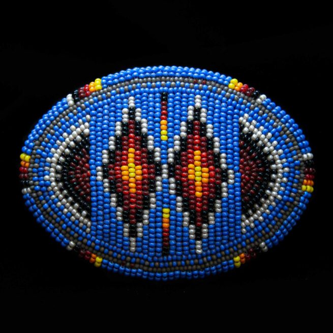 Boucle de Ceinture Perlage Bleu