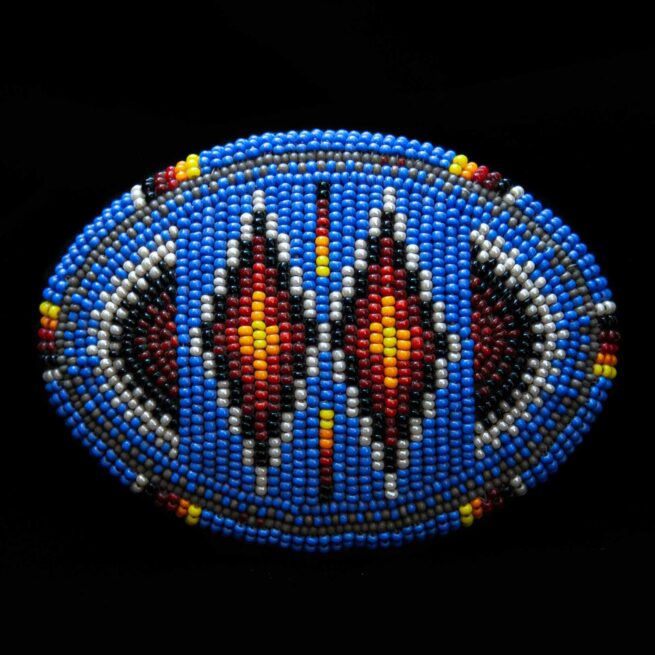 Blue Beaded Zuni Belt Buckle