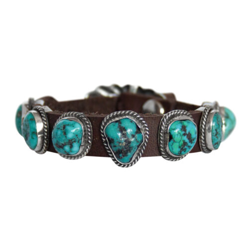 Brown Leather Turquoise Bracelet