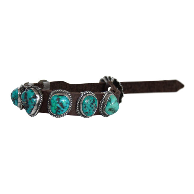 Bracelet Turquoise Cuir Marron – Image 4