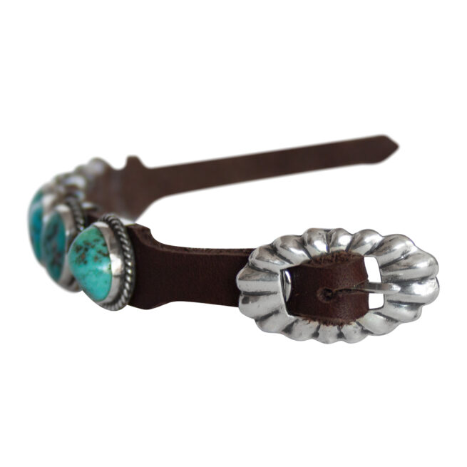 Bracelet Turquoise Cuir Marron – Image 3