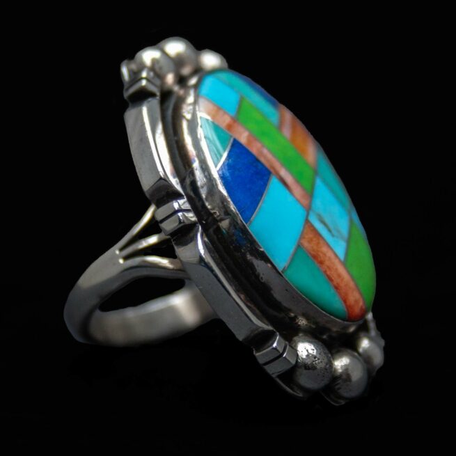 Bague Multicolore Incrustation Zuni