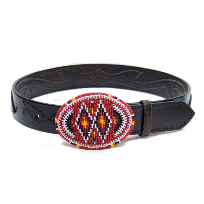 Boucle de Ceinture Perlage Rouge – Image 3