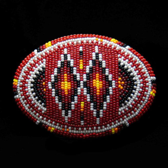 Boucle de Ceinture Perlage Rouge