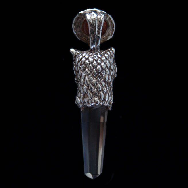 Pendentif Hibou Héliolite Quartz Fumé – Image 4