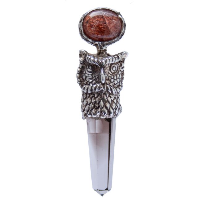 Pendentif Hibou Héliolite Quartz Fumé – Image 2