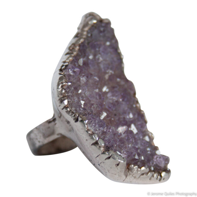 Bague Argent Géode Améthyste – Image 2
