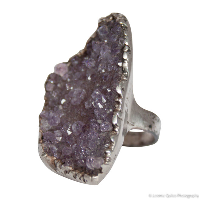 Bague Argent Géode Améthyste – Image 3
