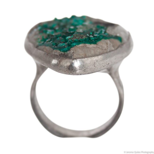 Bague Dioptase Bleue Verte Argent Sterling – Image 5