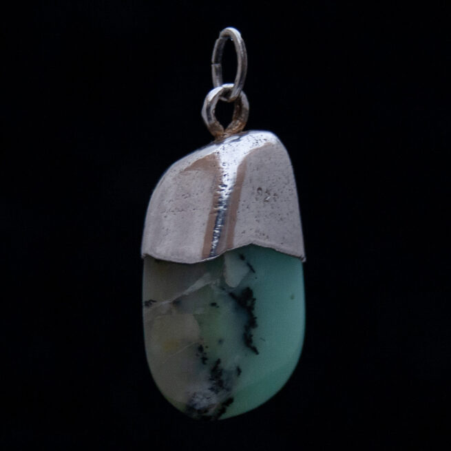 Pendentif Argent Chrysoprase Polie