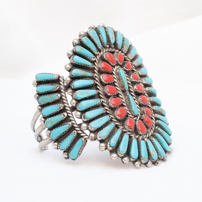 Turquoise Coral Sunburst Bracelet - Image 2