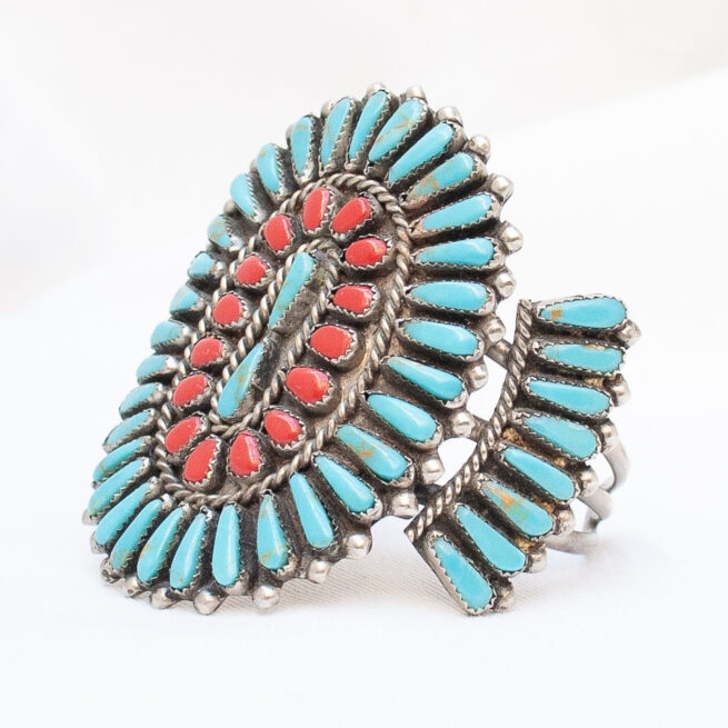 Turquoise Coral Sunburst Bracelet