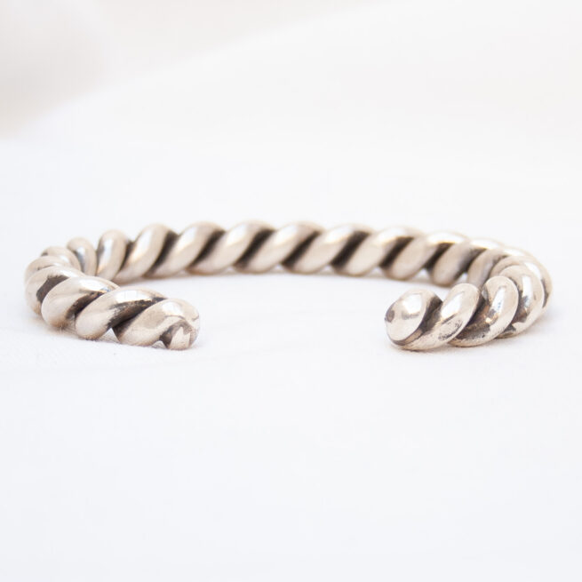 Sterling Silver Twisted Rope Navajo Bracelet - Image 4
