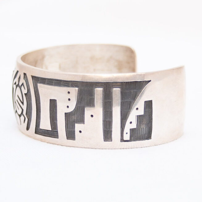 Guy Josytewa Silver Turtle Hopi Bracelet - Image 5