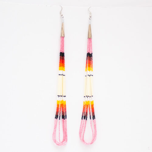 Pink Beaded Porcupine Earrings