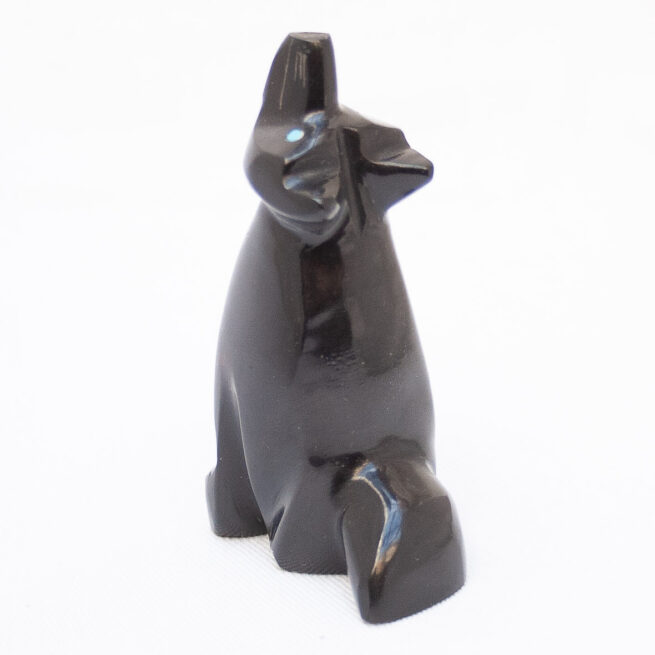 Sculpture Amérindienne Coyote Noir – Image 4