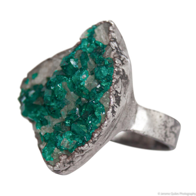 Raw Dioptase Crystal Ring - Image 3