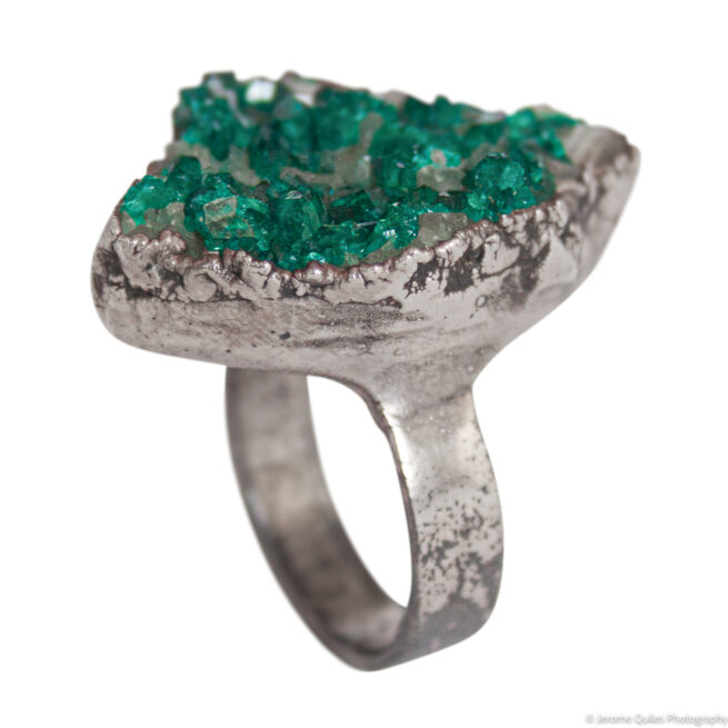 Raw Dioptase Crystal Ring - Image 4