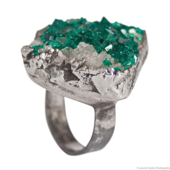 Raw Dioptase Crystal Ring - Image 5