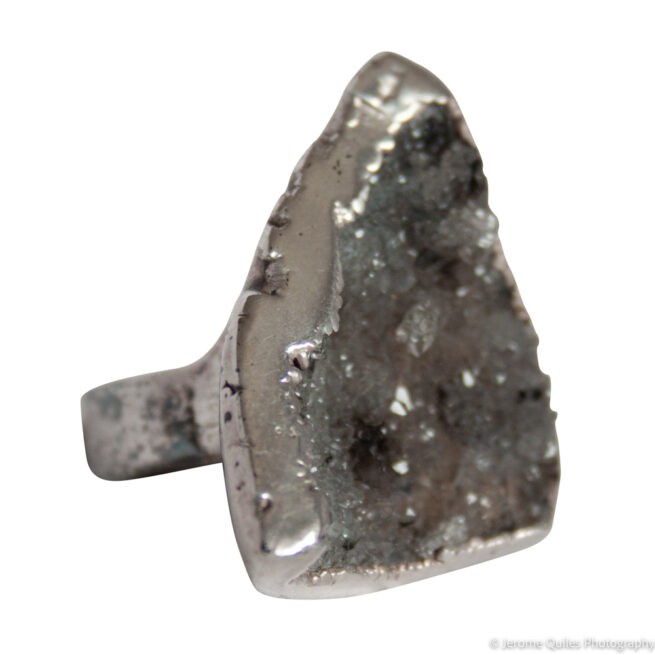 Raw Smoky Quartz Silver Ring - Image 2