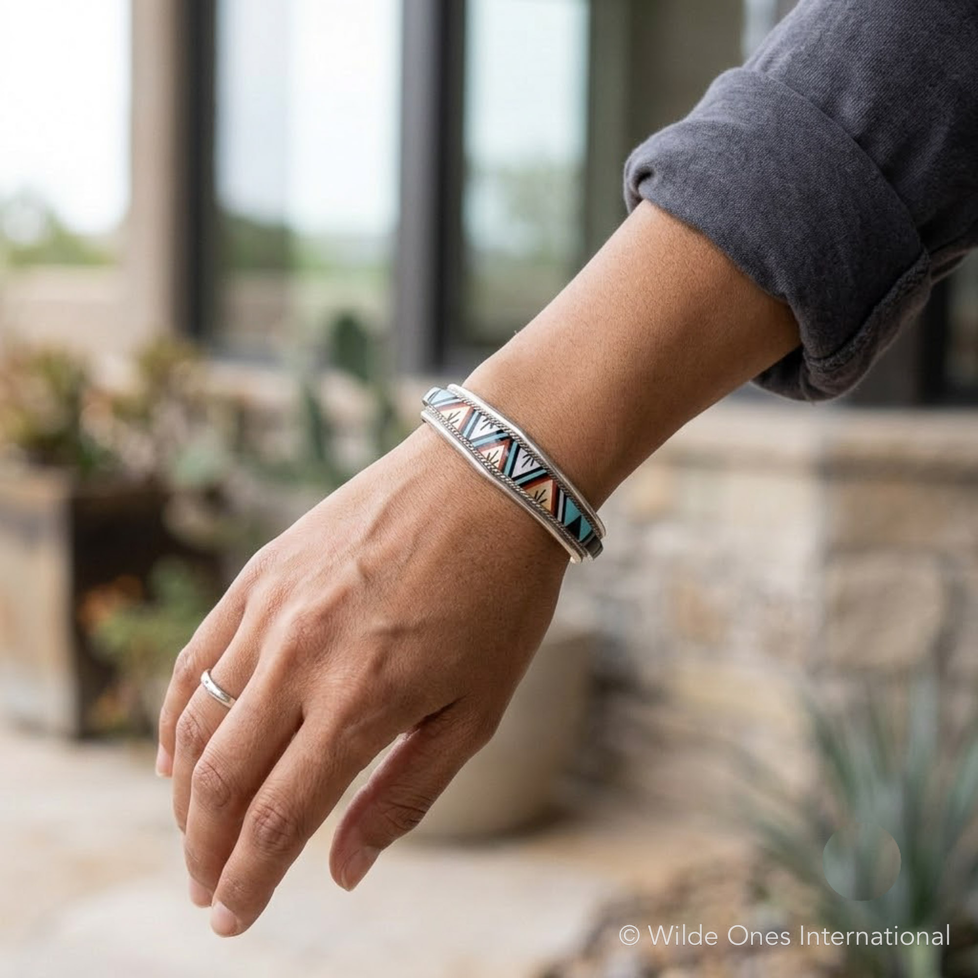 Rydell Lynette Yuselew Zuni Inlay Bracelet