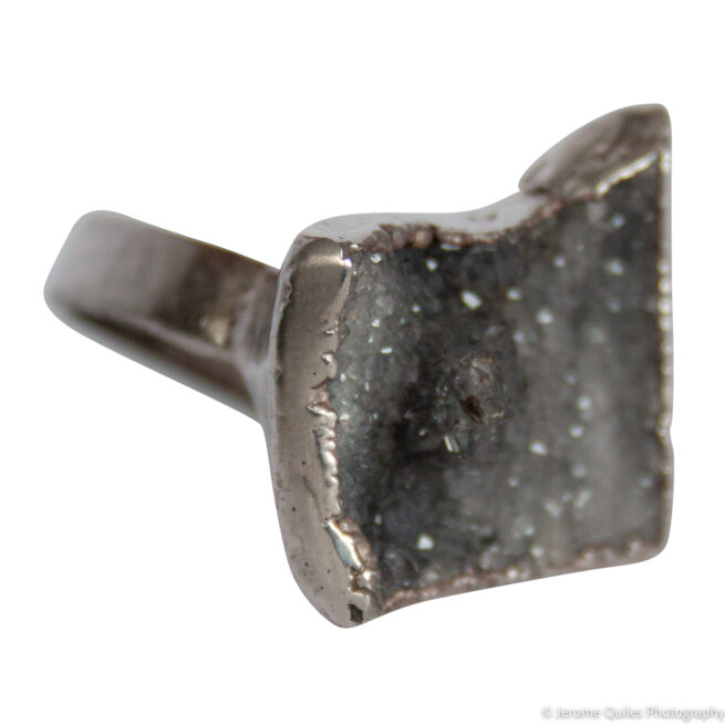 Bague Argent Géode Quartz Fumé – Image 2