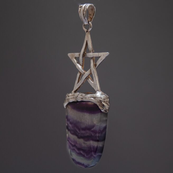 Pendentif Pentagone Fluorite Tricolore