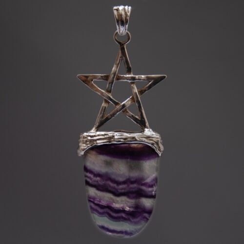 Pendentif Pentagone Fluorite Tricolore