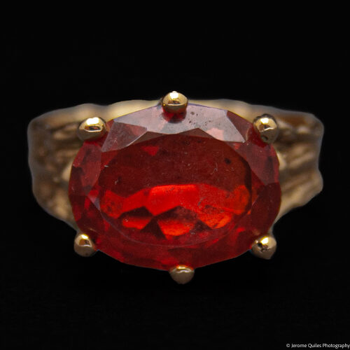 Gold Mexican Fire Opal Ring