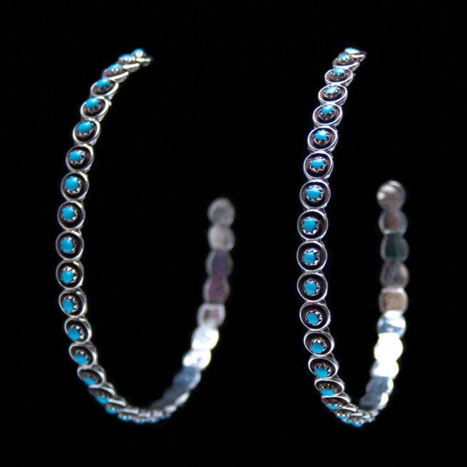 Grandes Boucles Créoles Turquoise – Image 2