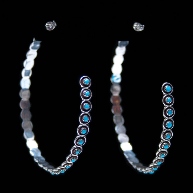 Grandes Boucles Créoles Turquoise – Image 3