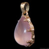 18K Gold Rose Quartz Cabochon Pendant - Image 3