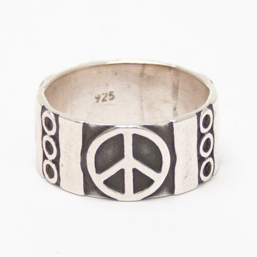 Peace Symbol Silver Ring