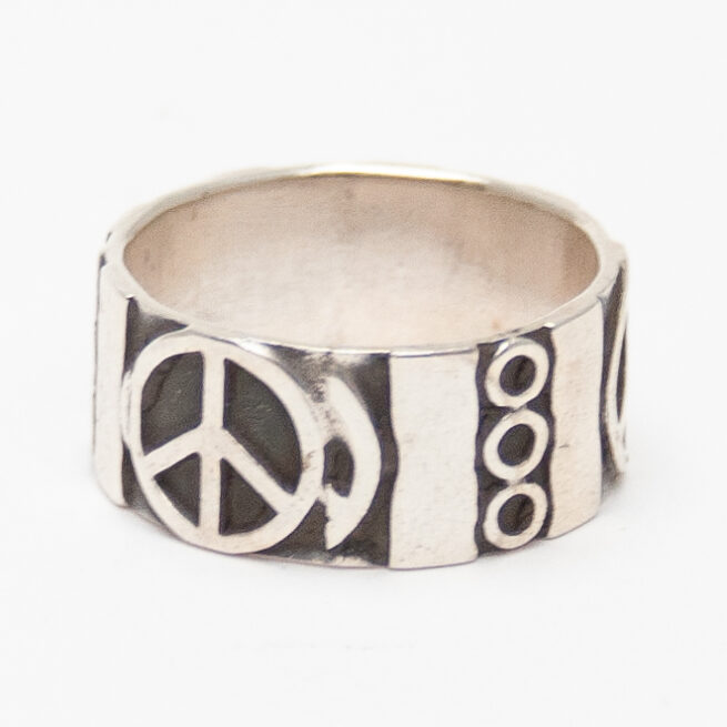 Peace Symbol Silver Ring