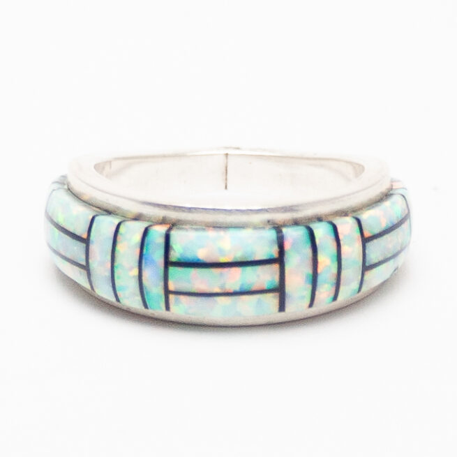 Opal Jet Inlay Ring