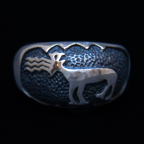Native American Sioux Elk Silver Ring