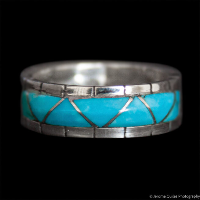 Phyllis Lucio Turquoise Zigzag Ring