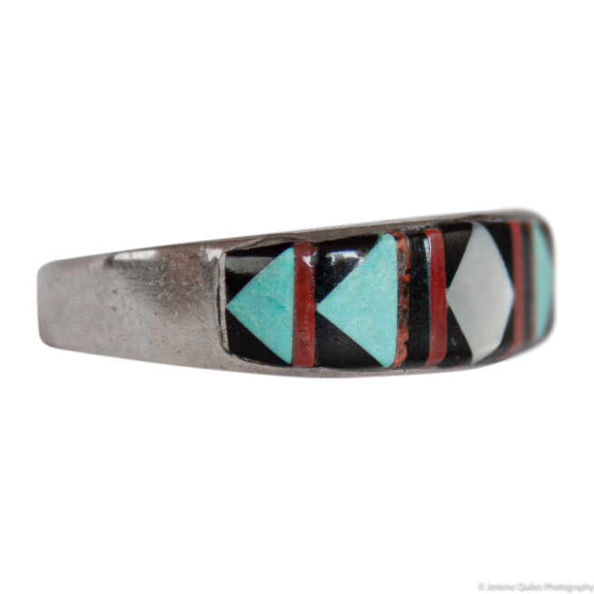 Thick Zuni Inlay Ring - Image 2