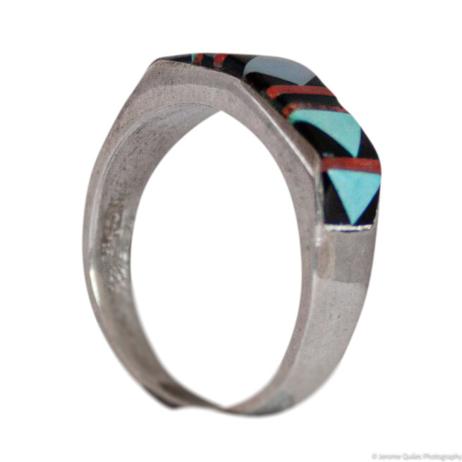 Thick Zuni Inlay Ring - Image 5