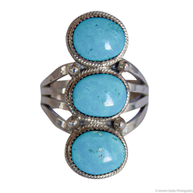 Triple Turquoise Navajo Ring