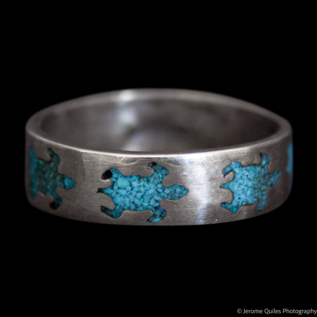 Turquoise Chip Turtle Ring - Image 3